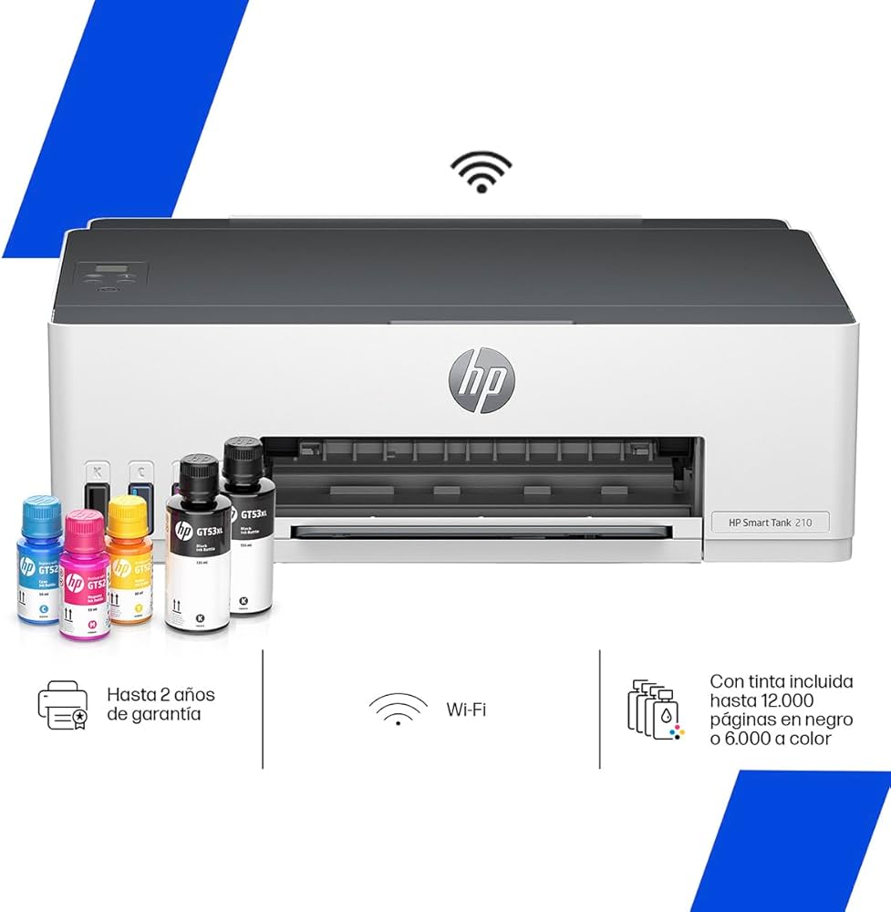 Impresora HP Smart Tank 210 Tinta Continua - Calidad y Ahorro en Cada Impresión