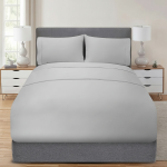 Juego de sabanas de algodon 500 hilos Dalfiori Satin Talla Individual Gris