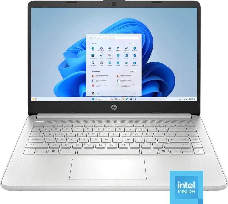 Laptop HP 14-dq6011dx 14" HD Intel N150 4GB RAM 128GB SSD W11 Home Color Plata - Ideal para el día a día