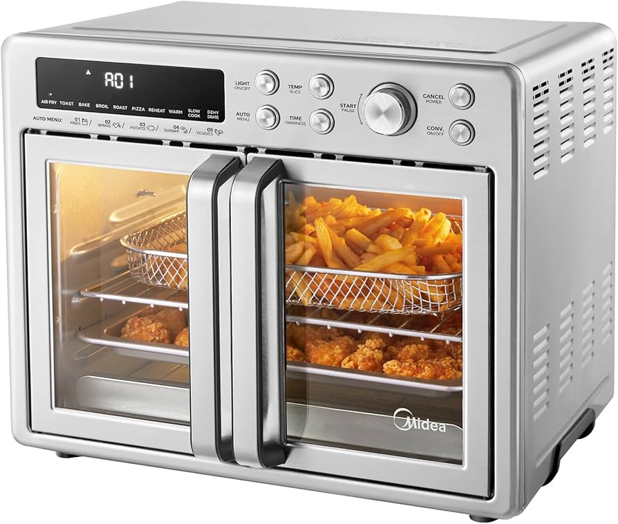 Midea Flexify Freidora de Aire para Horno Tostador con Puerta Francesa - 26.4 Cuartos de Galón