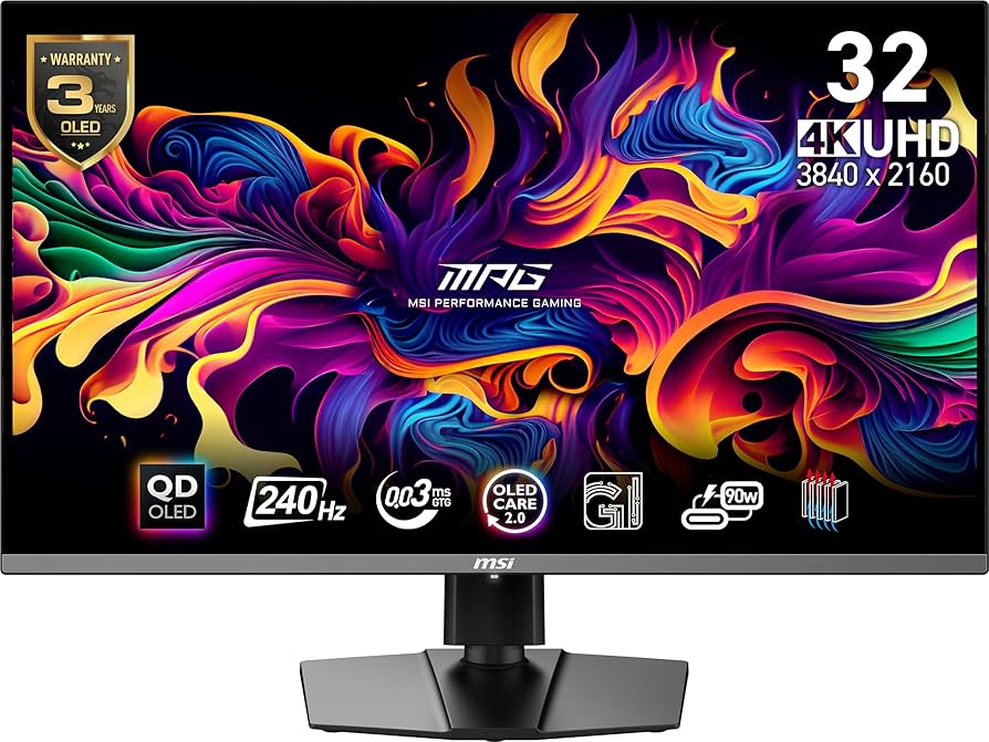 Monitor OLED 4K 32" MSI MPG QD-OLED UHD: Innovación y calidad en alta definición