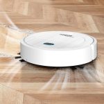Robot Aspirador Inteligente Automático Recargable - Limpieza de Pisos Secos y Húmedos - Blanco
