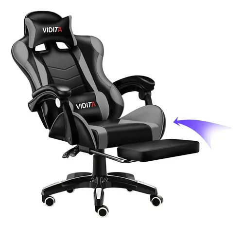Silla Gamer Ergonomica Vidita GX2000 con Apoyapiés Reclinable - Confort y Estilo para Gamers