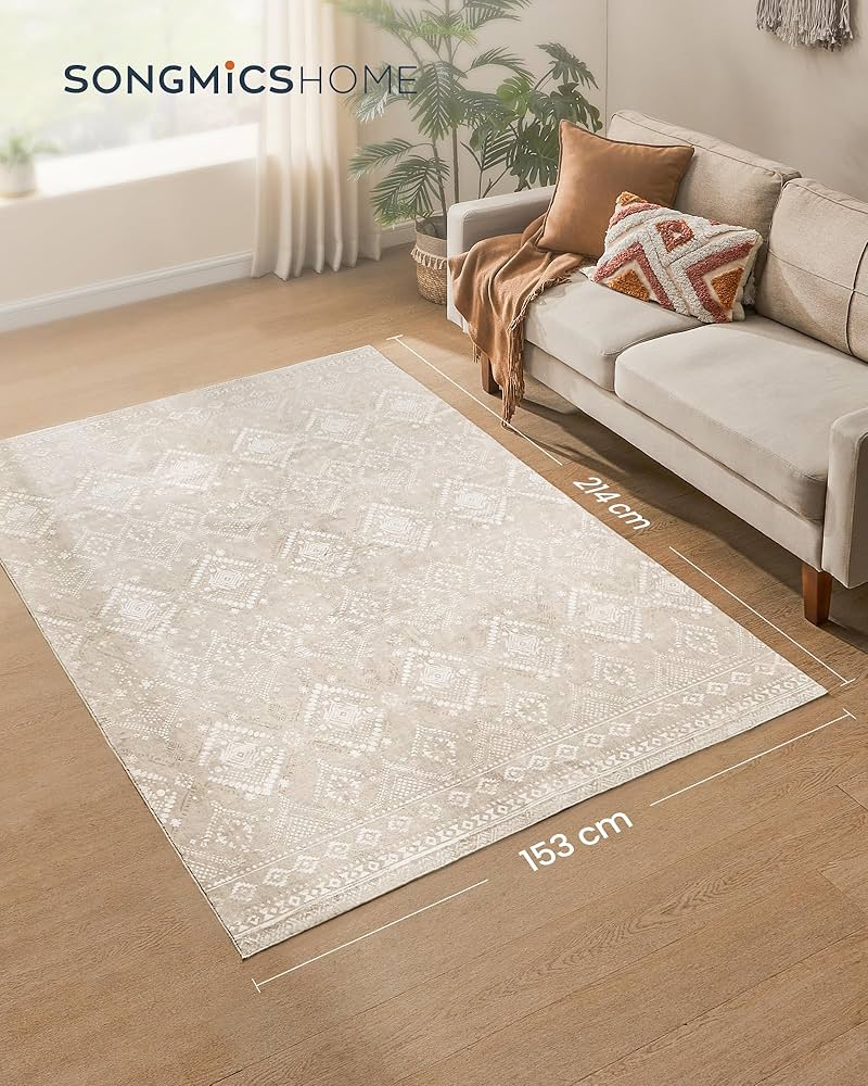 SONGMICS HOME Alfombra Antideslizante 153 x 214 cm para Sala de Estar