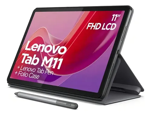 Tablet Lenovo Tab M11 con 8GB de RAM y 128GB de Memoria Gris + Funda y Pluma | Gran desempeño y estilo