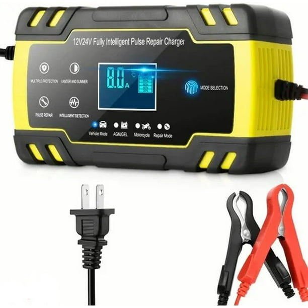 Cargador de batería para automóviles auto y motocicleta 12/24