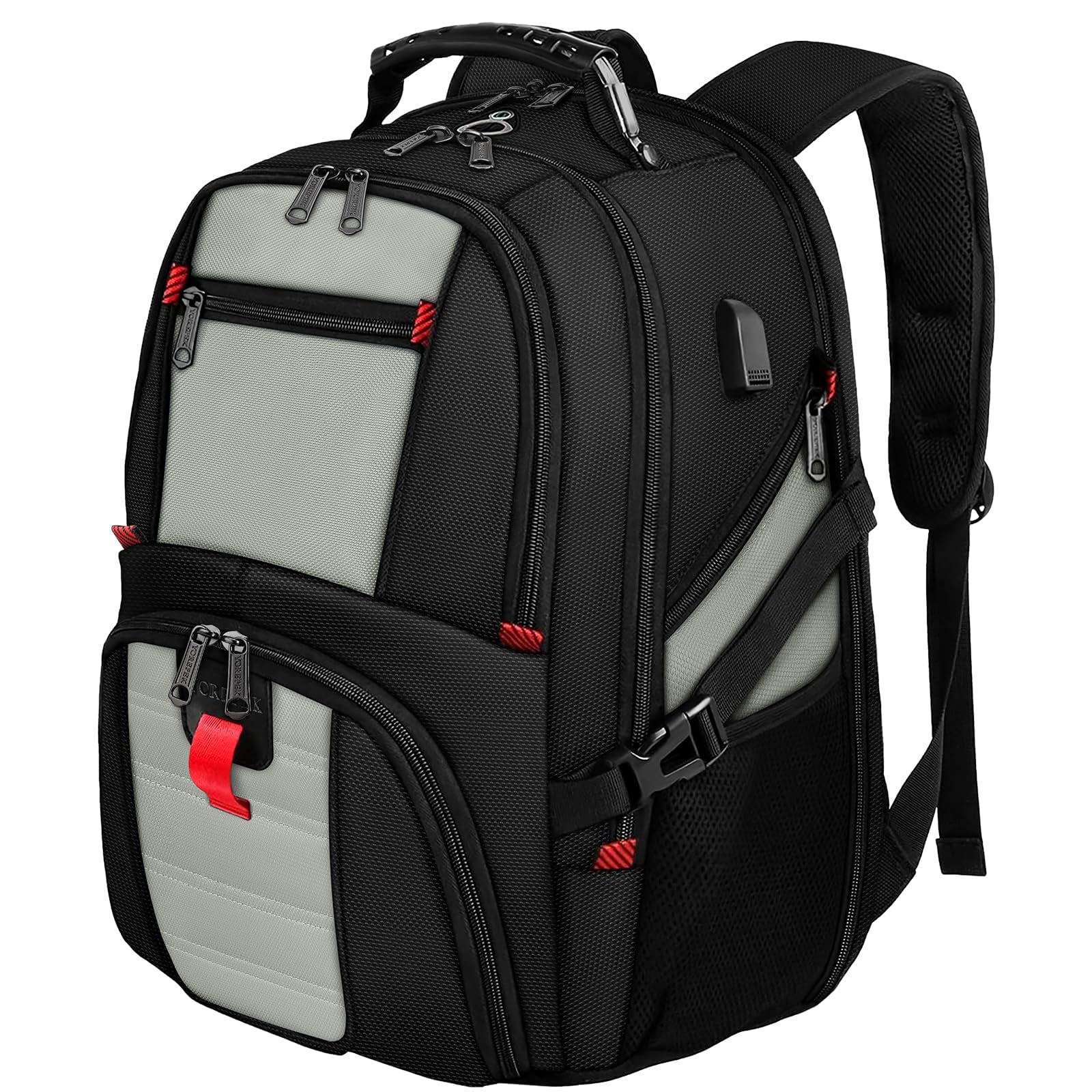Mochila de Viaje Yorepek 50l Con Puerto de Carga Usb 17" Gris