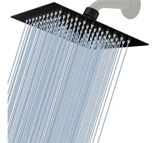 Regadera Cuadrada 20cm Lluvia Alta Presión Acero Inoxidable