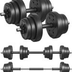 SONGMICS Juego de Mancuernas 2 en 1 Mancuernas Ajustables de 20/30 kg