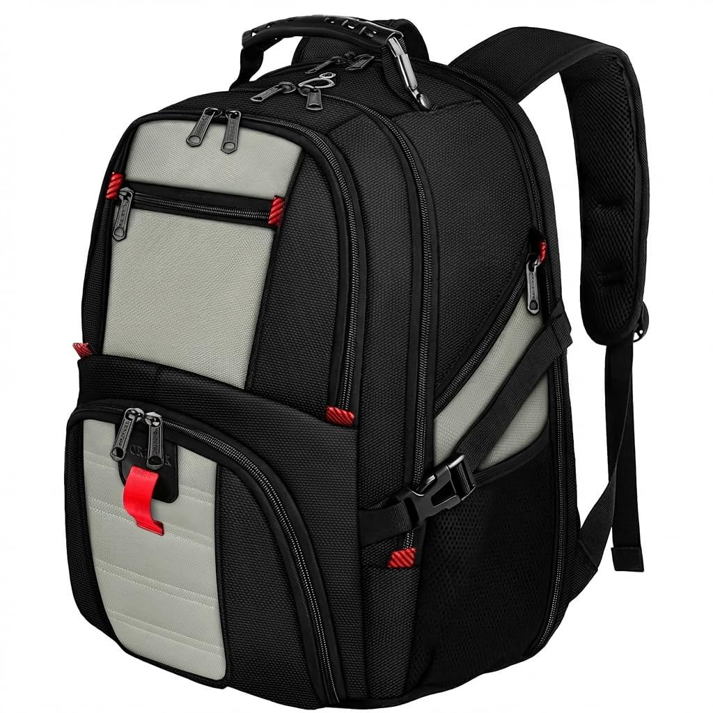 YOREPEK Mochilas Para Hombre 17 Pulgadas Impermeable Con Puerto de Carga USB Mochila Grande de Viaje Para Laptop