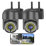 2pcs Cámara de Seguridad Exterior Wifi Hd 360° Visión Alarma