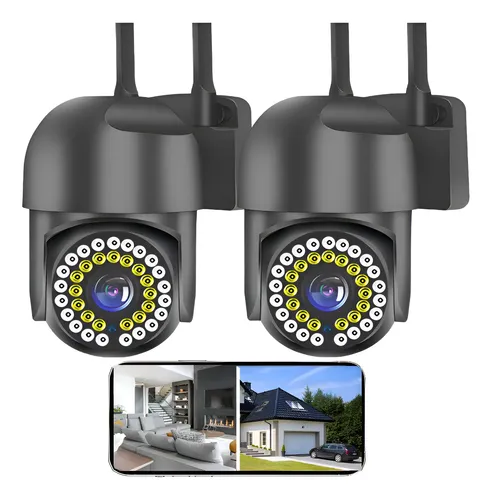 2pcs Cámara de Seguridad Exterior Wifi Hd 360° Visión Alarma