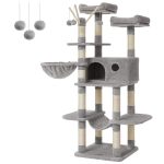 Árbol para gatos taoqimiao grande 185 cm con 9 postes para rascar beige