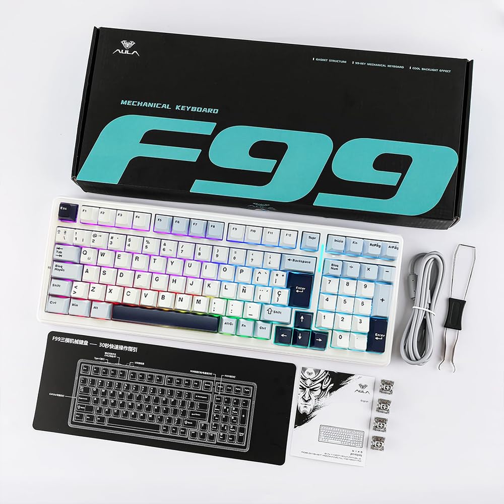 Aula Teclado Mecanico Gamer F99