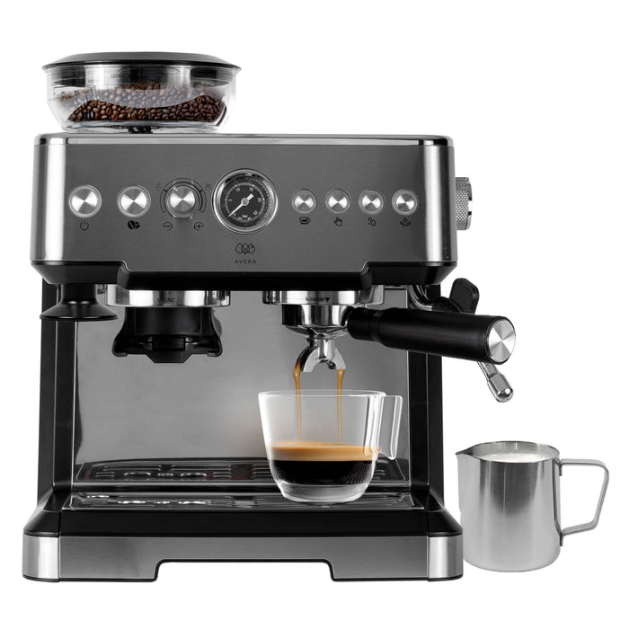 Avera Cafetera de Espresso Profesional con Molino 2.8l 19 bares