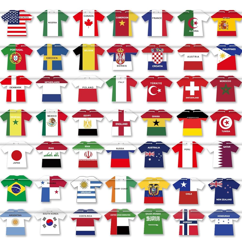 Bandera Mundial De Fútbol 2026 Con 50 Banderines De