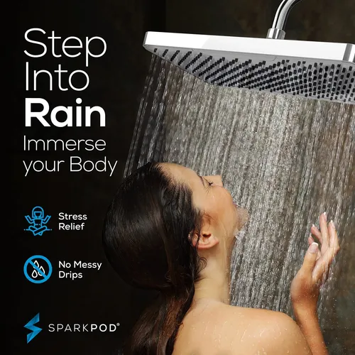 Cabezal de Ducha Tipo Lluvia Rectangular Sparkpod de 12 PuLG