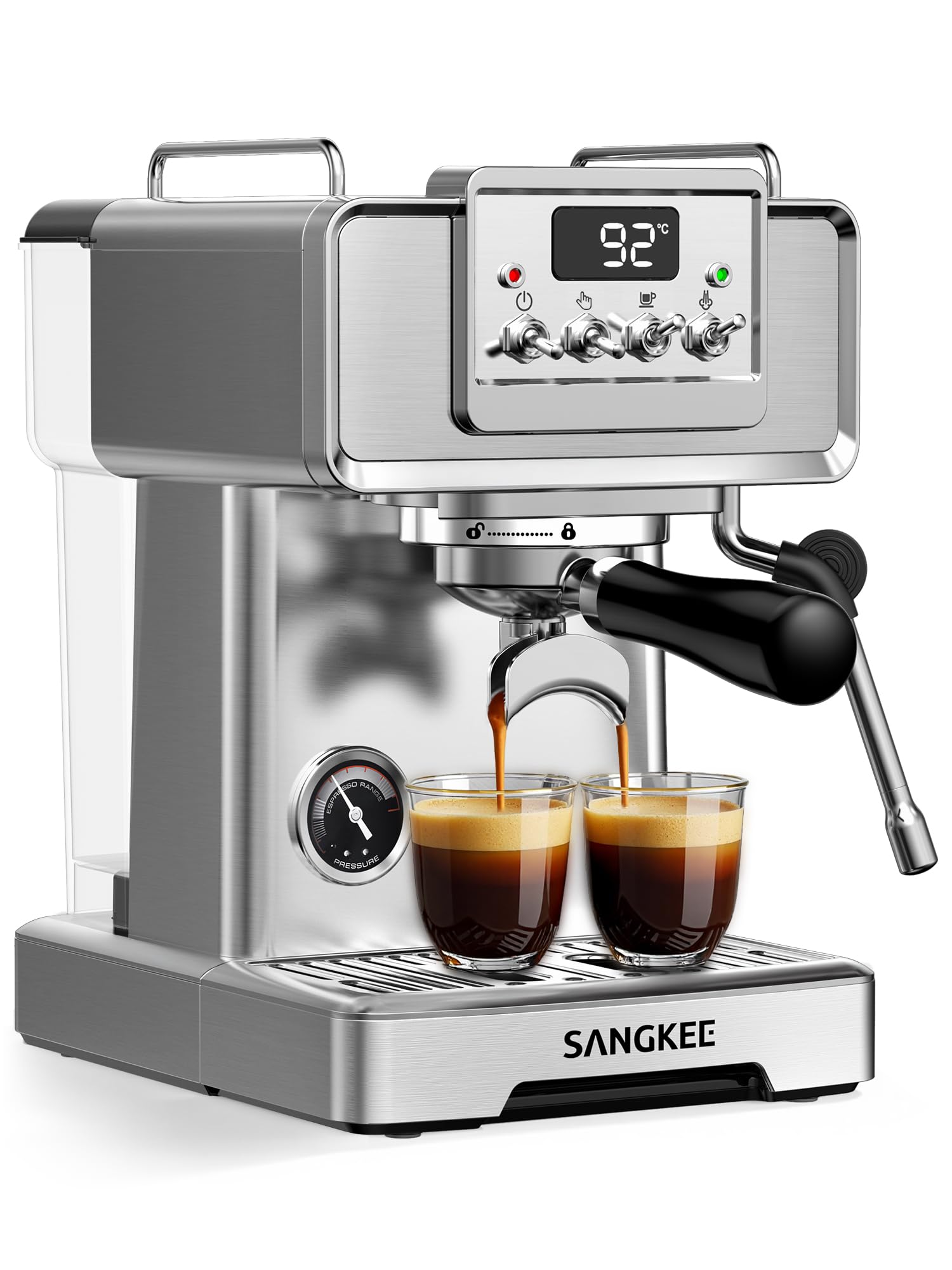 Cafetera espresso sangkee 15 bares con espumador de leche