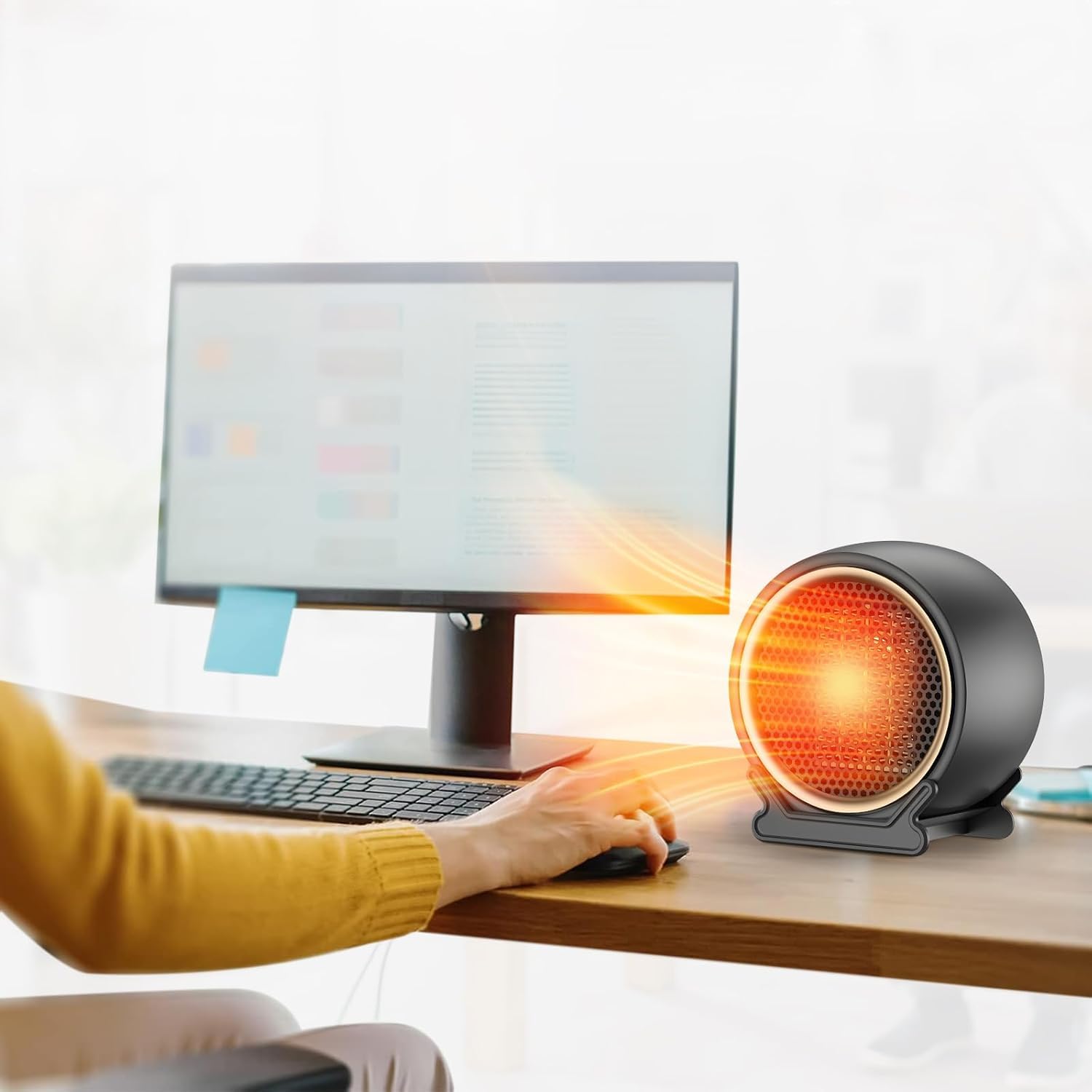 Calefactor eléctrico portátil de 1200 W con ventilador y calentador de cerámica PTC para el hogar y la oficina