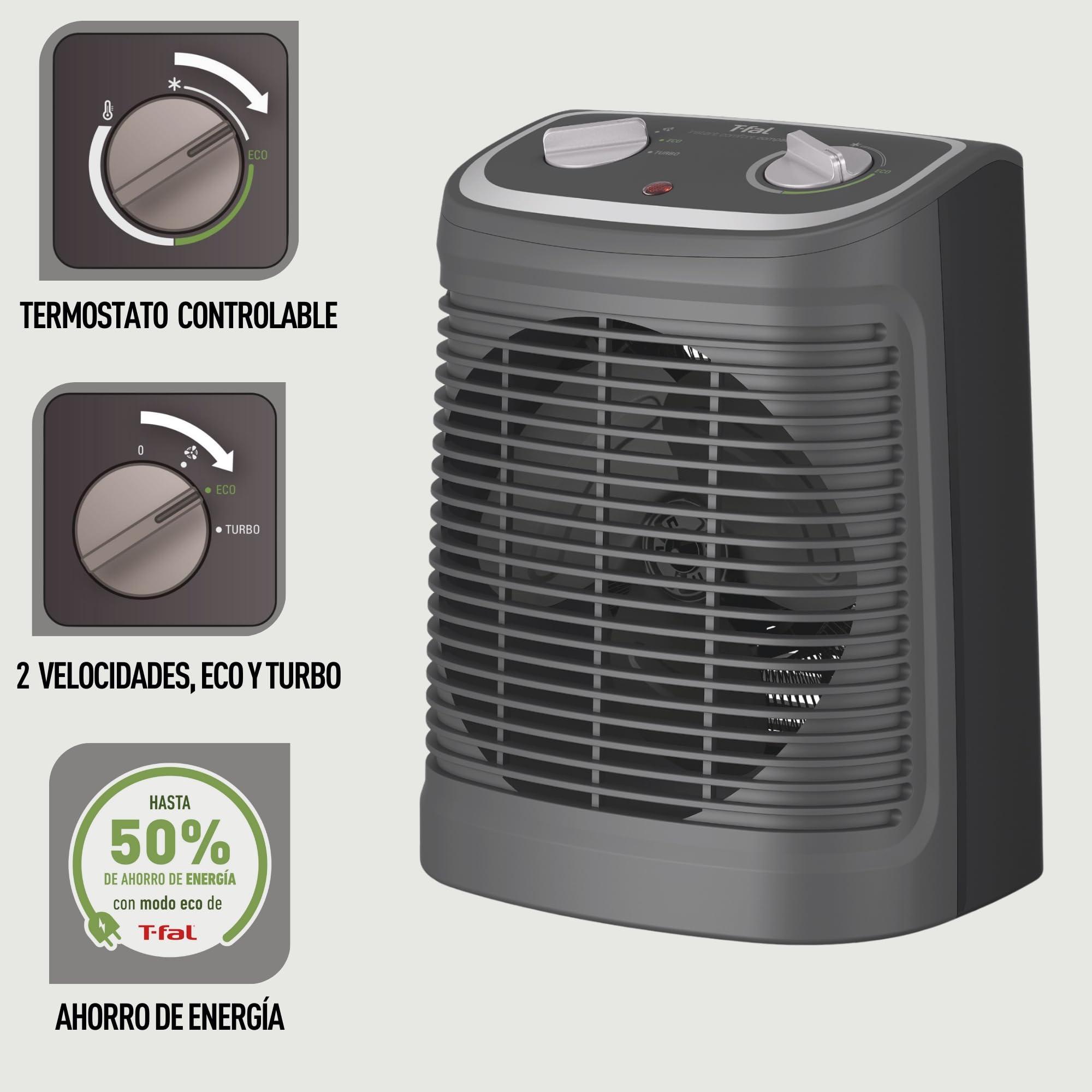 Calefactor-ventilador eléctrico T-Fal