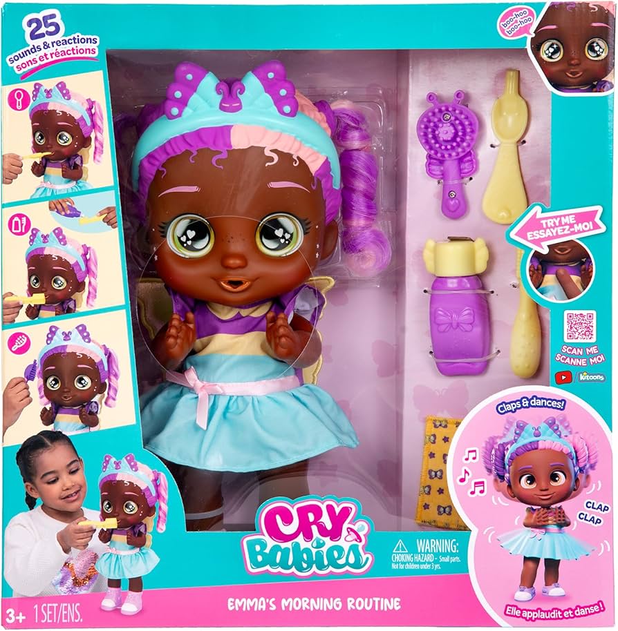 Cry Babies Emma's Morning Routine Muñeca interactiva con más de 20 Sonidos
