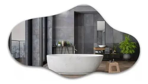 Espejo asimétrico irregular grande de pared sin marco ead 110 cm