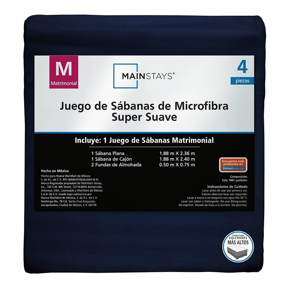 Juego de sábanas mainstays liso