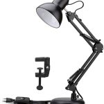 Lámpara de Escritorio con Pinza LED Lámpara de Metal de Mesa con Brazo Flexible de 360°