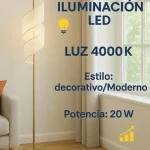 Lámpara de pie decorativa para sala cityluz - 20w led