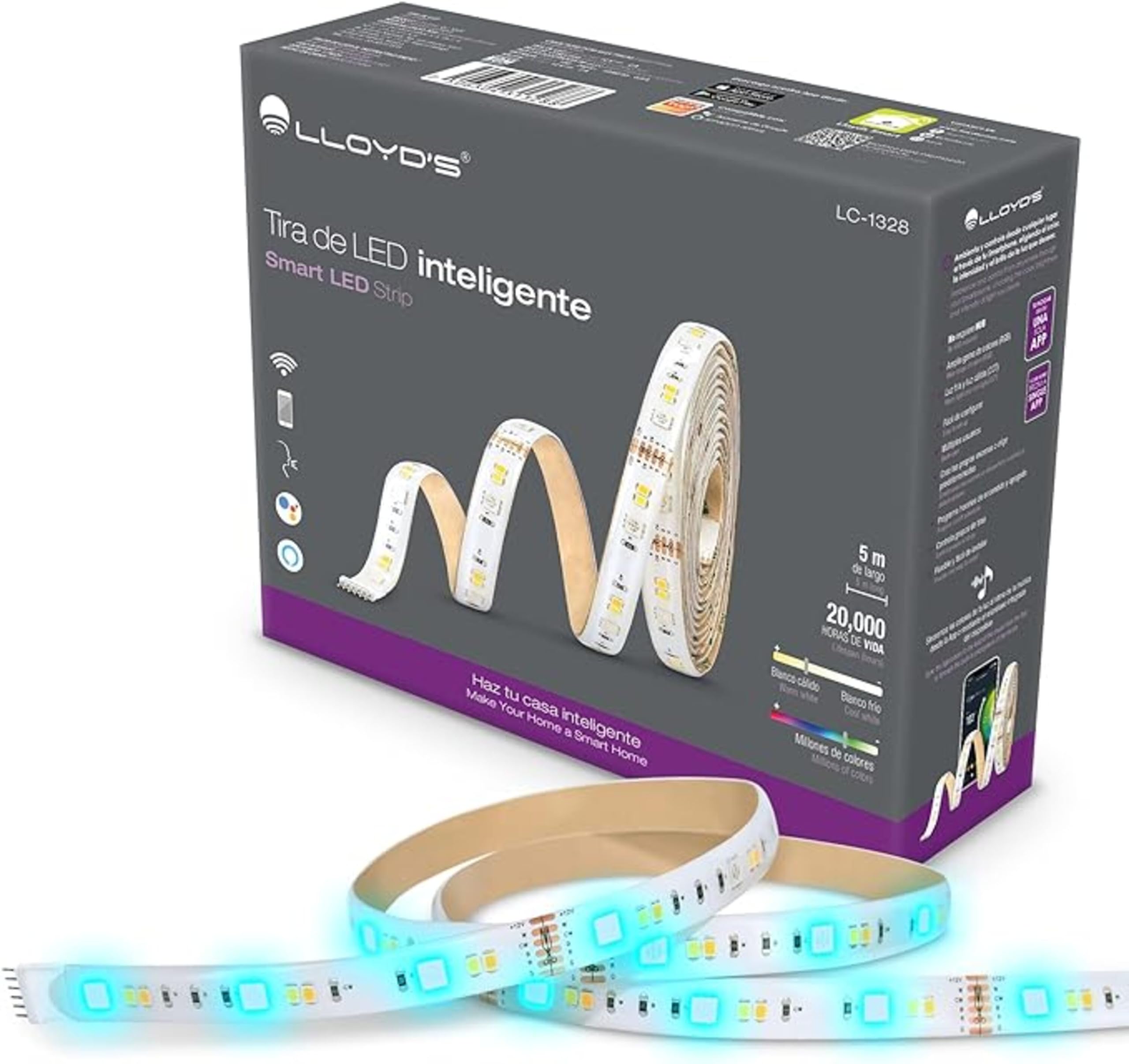 Lloyd's LC-1328 Tira de LED wifi RGB + cct 5Mts