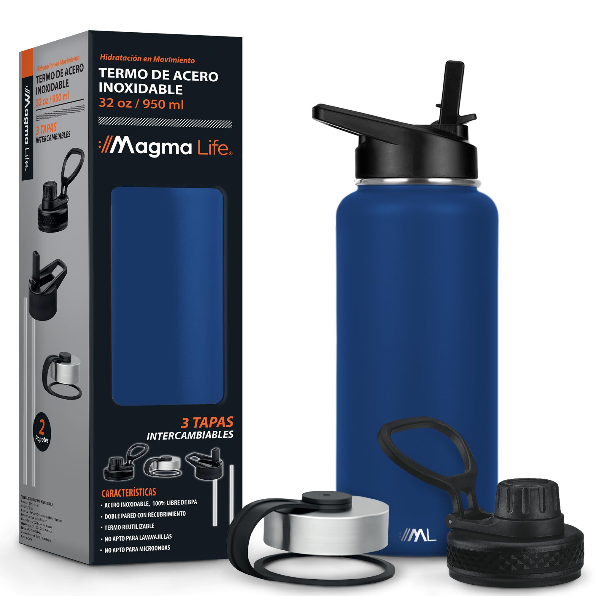 Magma Life Termo de Acero Inoxidable para café y agua 950 ml