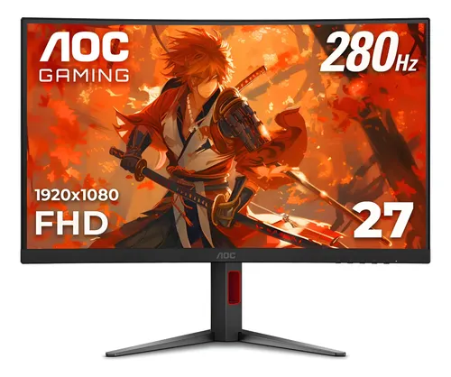Monitor curvo ultrarrápido para juegos Aoc c27g4zh de 27" sin marco fhd 1080p