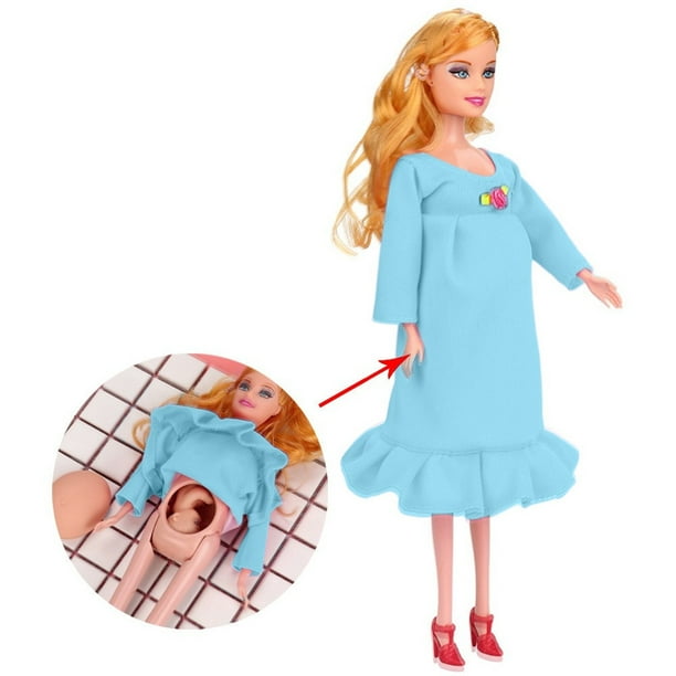 Muñeca sorpresa interactiva para mamá con barriga y bebé extraíbles muñeca embarazada de 30 cm para juegos de rol