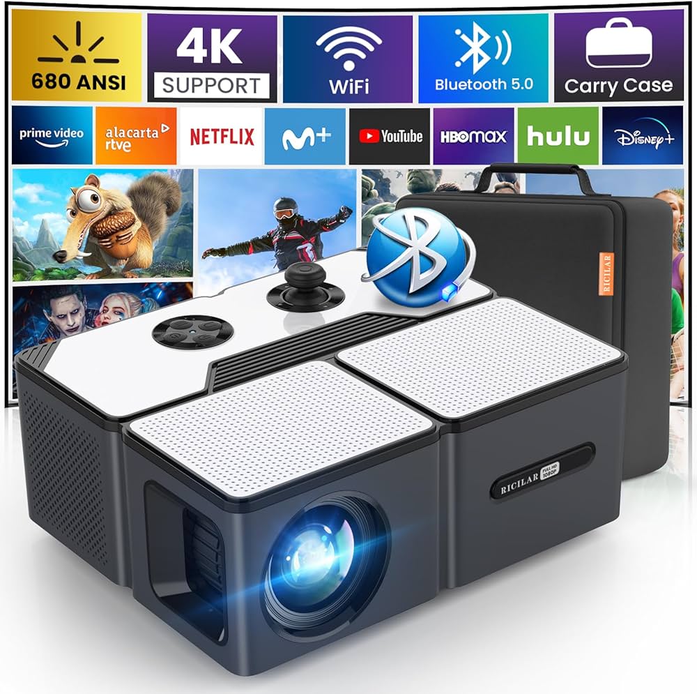 Proyector mini portátil 4k cine en casa con conexión wifi 5g y bt