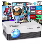 Proyector portátil wifi bt 1080p 4k android 10 con pantalla blanco