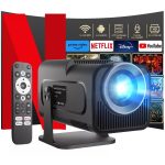 Qyiklpy Proyector 4K Portátil Netflix oficial android 13 pantalla de 150 pulgadas