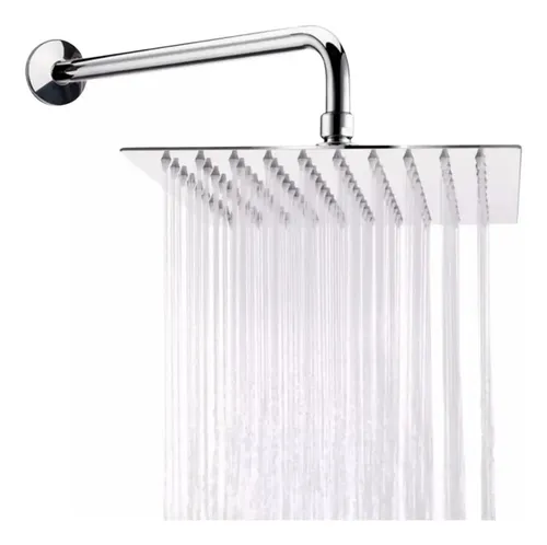 Regadera de Lujo Tipo Lluvia Incluido Tubo de 30cms Acero