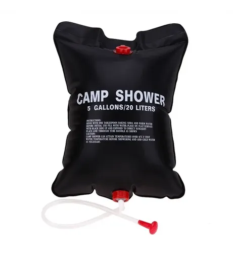 Regadera Solar Portátil Freds 20 L Camping Ducha Calentamiento Rápido Negro