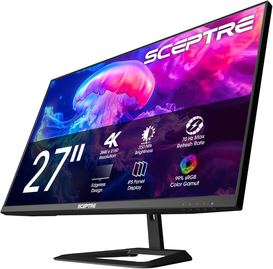 Sceptre Nuevo IPS 27 Pulgadas 4K Monitor 3840 x 2160 hasta 70Hz Altavoces Integrados 2025
