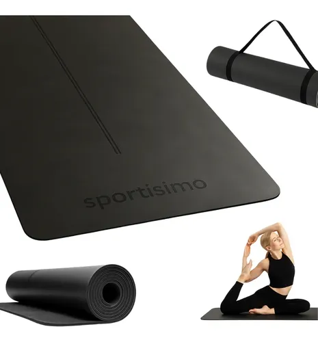 Tapete Profesional Mat Sportisimo Yoga Pilates alta densidad 5mm caucho