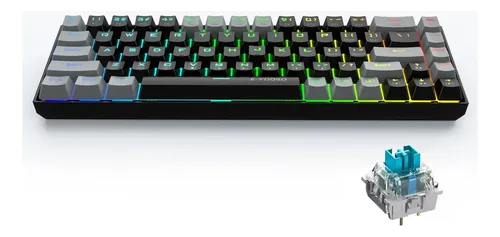Teclado Mecánico 60% Rgb Teclado Para Juegos Profesional Teclado Black-blue Switch Idioma Inglés Us