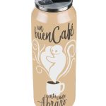 Termo doble pared Running de acero inoxidable con tapa rosca 680 ml Café